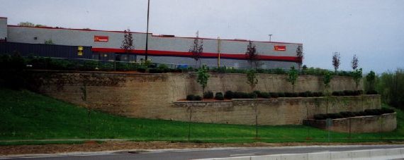 Tiered wall with 30'+ combined height